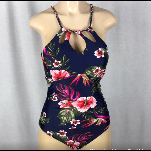 NWT Kona Sol Tropical Floral One Piece Swimsuit - Picture 3 of 12